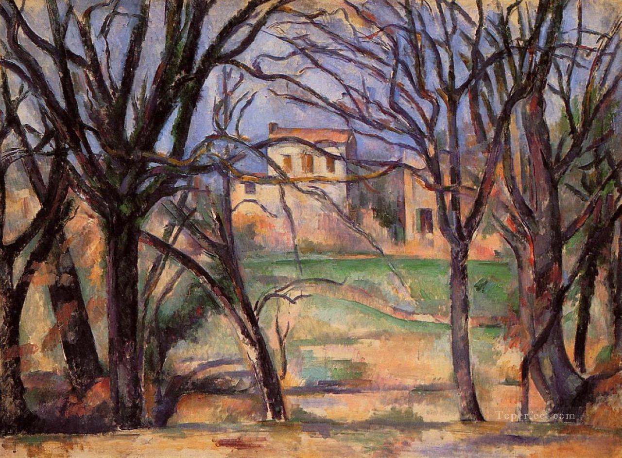 Trees and houses Paul Cezanne scenery Oil Paintings